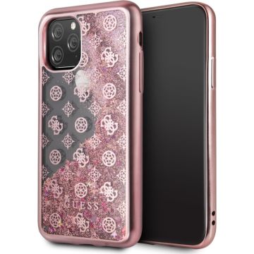 Apple iPhone 11 Pro Max Rose Gold Guess Backcover hoesje Glitter - 4G Peony - GUHCN65PEOLGPI
