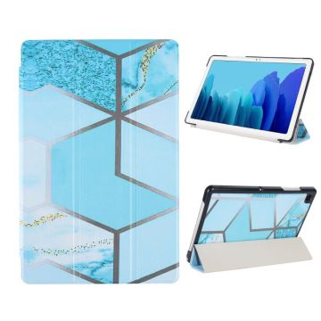 iPad Hoes 2017 - iPad 2018 Hoes Marble Blauw 9.7 Inch - iPad 2018 Hoes 9.7 - iPad 2017 Hoes smart cover Trifold - Ntech