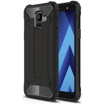 Samsung Galaxy A6+ Plus (2018) Anti Shock Dual Layer Hybrid Armor hoesje zwart