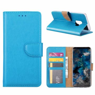 Samsung Galaxy S9 Booktype / Portemonnee TPU Lederen Hoesje Blauw