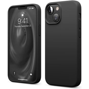 Hoesje Geschikt voor iPhone 13 Mini – Liquid siliconen backcover – Zwart