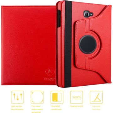 Samsung Galaxy TAB A 10.1 inch (T580-T585) Tablet hoesje - Case - Cover - 360 Draaibaar met Multi-stand-donker - Rood