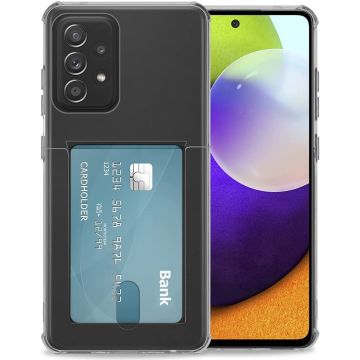 Samsung A13 4G hoesje met pasjeshouder transparant Shock proof case met Kaarthouder - Samsung Galaxy A13 4G hoesje transparant - Samsung A13 pasjeshouder hoesje - Kaarthouder - Hoesje