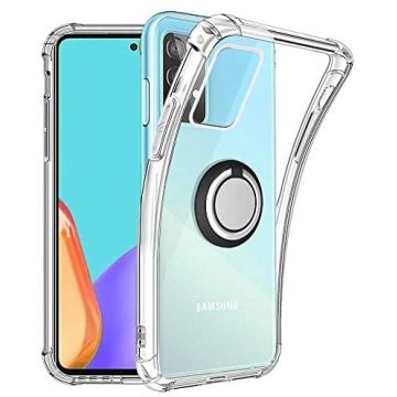 Samsung A53 hoesje - Luxe Anti - shock- Galaxy A53 silicone Backcover Clear case - Samsung Galaxy A53 5G hoesje met Ring houder / Ring vinger houder / standaard
