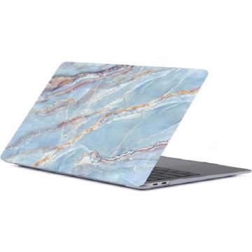 Macbook Air Hoes - Macbook Air case / Macbook Air hoes hardcover 2020 A2179 - A2337 M1 - Marmer Blauw - Ntech