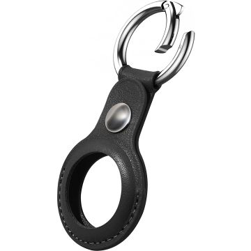 Apple AirTag Sleutelhanger - AirTags hoesje pu leather case Zwart - Ntech