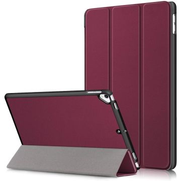 Hoes geschikt voor iPad 2017 / 2018 bookcase Wine Rood 9.7 Inch - Hoes geschikt voor iPad 2018 Hoes 9.7 - Hoes geschikt voor iPad 2017 Hoes smart cover Trifold - Ntech