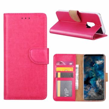 Ntech Samsung Galaxy S9 Portemonnee / Booktype TPU Lederen Hoesje Roze