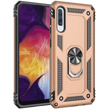 Samsung Galaxy A50/A50s Armor Hoesje Ringhouder TPU - Goud