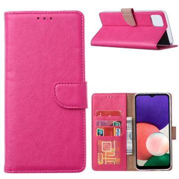 Samsung A22 Hoesje - Samsing Galaxy A22 5G Bookcase Pink - Portemonee hoesje Samsung A22 5G