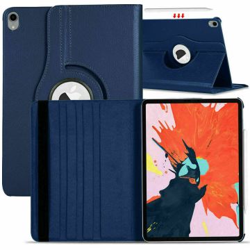 Hoes geschikt voor iPad Air 2022 360 Graden Draaibare Donker Blauw - Hoes geschikt voor iPad Air 5 hoes bookcase met standaard - Hoes geschikt voor iPad air 5 case 5e generatie hoes - Hoes geschikt voor iPad Air 2022 / Air 2020 hoes 10.9 - Hoes geschikt v