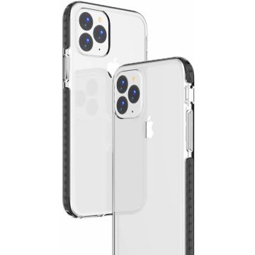 Hoesje Geschikt voor iPhone 11 Pro Anti Shock Hoesje - Zwart & Transparant
