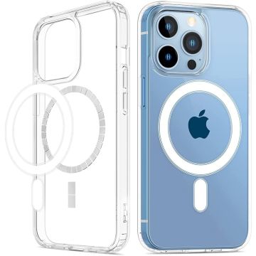 Hoesje Geschikt voor iPhone 13 Pro Max hoesje - Doorzichtig Hoesje Geschikt voor iPhone 13 Pro Max hoesje met Oplaadfunctie - draadloze met Oplaadfunctie oplader- Hoesje Geschikt voor iPhone 13 Pro Max Transparant hoesje met Oplaadfunctie