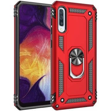 Samsung Galaxy A50/A50s Armor Hoesje Ringhouder TPU - Rood