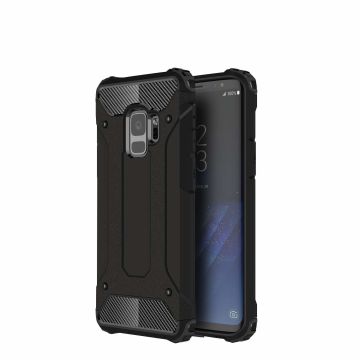 Ntech Samsung Galaxy S9 Hybrid Armor Hoesje - Zwart