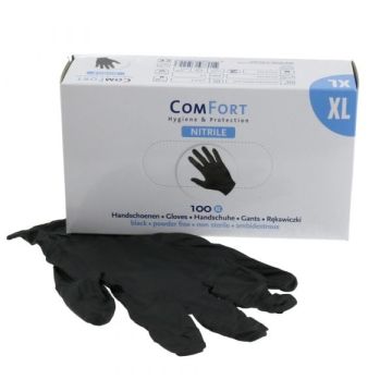 Comfort Nitril Handschoenen Zwart XL 100 stuks