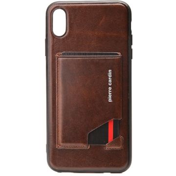 Pierre Cardin Silicone Backcover Voor IPhone Xs Max - D Bruin