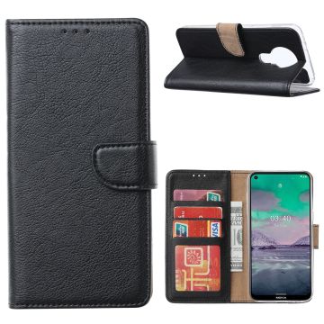 Nokia 3.4 Hoesje - Nokia 3.4 Portemonnee BookCase - Kaarthouder & Magneetlipje Zwart