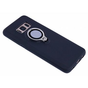 Nuoku Zwart Magnetic Auto & Ring houder TPU Hoesje Samsung Galaxy S8 Plus