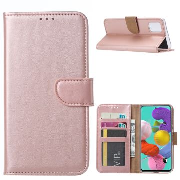 Samsung Galaxy A51 Portemonnee hoesje / Boek hoesje - Rose goud
