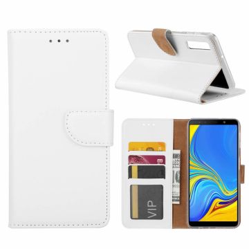 Ntech Samsung Galaxy A7 2018 Wit Portemonnee / Booktype TPU Lederen Hoesje