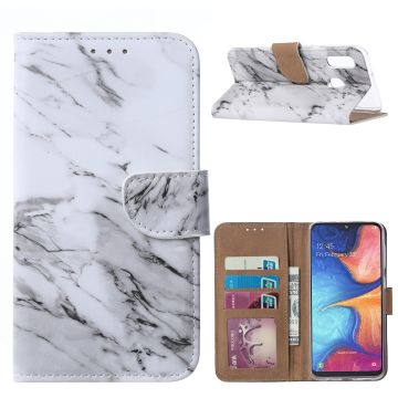 Ntech Marmor Design Boek hoesje met pasjesruimte - Samsung Galaxy A20e