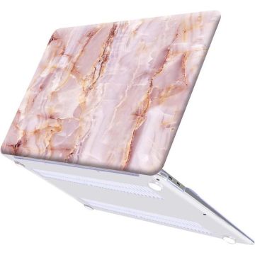 Macbook Air Hoes - Macbook Air case / Macbook Air hoes hardcover 2020 A2179 - A2337 M1 - Marmer Pink - Ntech