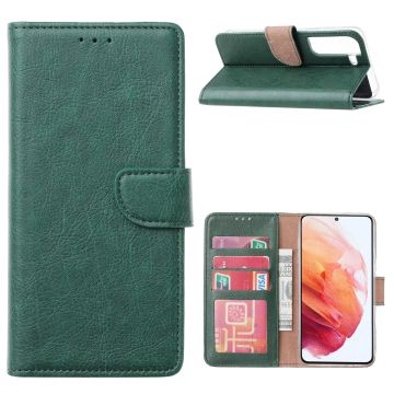 Samsung S22 Hoesje BookCase Groen - Samsung Galaxy s22 hoesje wallet case - Hoesje Samsung S22 bookcase - Galaxy S22 portemonnee hoesje book case cover
