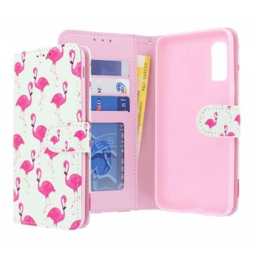 Samsung Galaxy A7 (2018) Multi Flamingo Design Boek hoesje met pasjesruimte