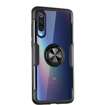 Samsung Galaxy A70/A70s Luxe Back Hoesje & Metale Ring houder - Zwart
