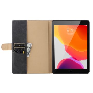 Hoes geschikt voor iPad 10.2 inch 2019 / 2020 hoes /Hoes geschikt voor iPad pro 10.5 Luxe leren hoes - Book Case Portemonnee cover Zwart