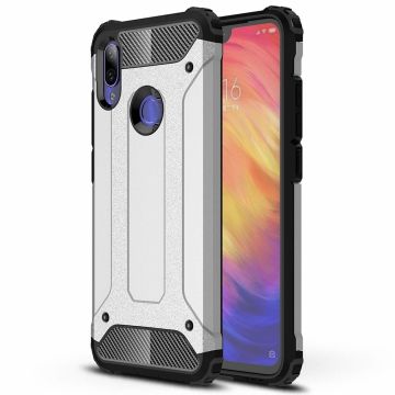 Ntech Xiaomi Note 7 Dual layer Armor Hoesje - Zilver