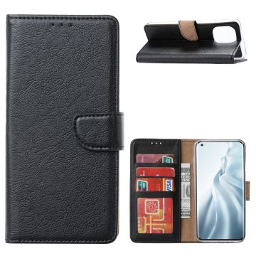 Xiaomi Mi 11 Hoesje - Mi 11 bookcase cover met Pasjeshouder - Zwart