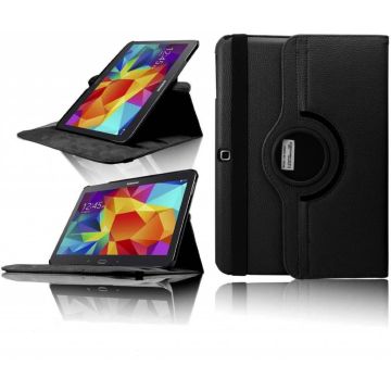 Samsung Galaxy Tab 4 10.1 T530 / T533 / T535 Tablet Case met 360ﾰ draaistand cover hoesje - Zwart