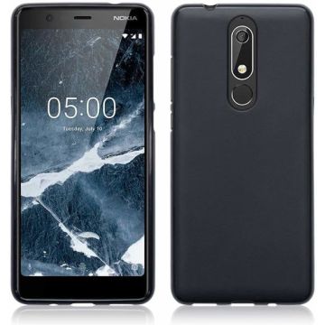 Hoesje voor Nokia 5.1 (2018), gel case, mat zwart