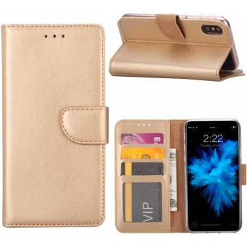 iPhone X / Xs (10) Portemonnee hoesje / book case Champange Goud