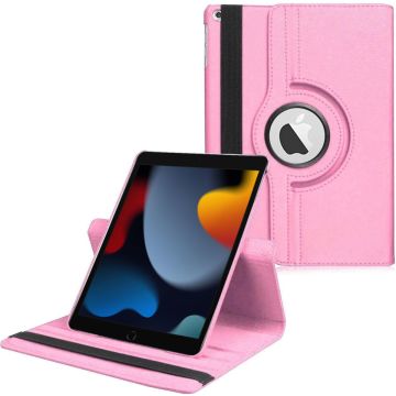 Hoes geschikt voor iPad 2021 / 2020 / 2019 (9e/8e/7e Generatie / 10.2 inch) - 360° draaibare Bookcase - Lichtroze