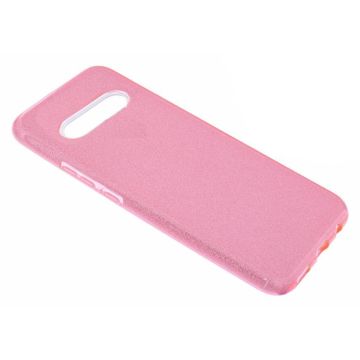 Ntech Samsung Galaxy S10 Roze Glitter TPU Back Cover Hoesje