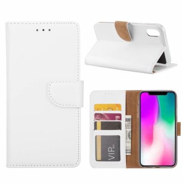 iPhone Xr Wit Booktype / Portemonnee TPU Lederen Hoesje