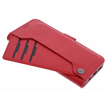 Ntech Samsung Galaxy A7 2018 Flip Hoesje & Uitschuifbare Pasjeshouder Rood
