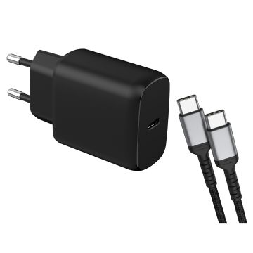 USB C Adapter met USB C naar USB C kabel geschikt voor Samsung Galaxy A34 snellader - 25w  telefoon oplader