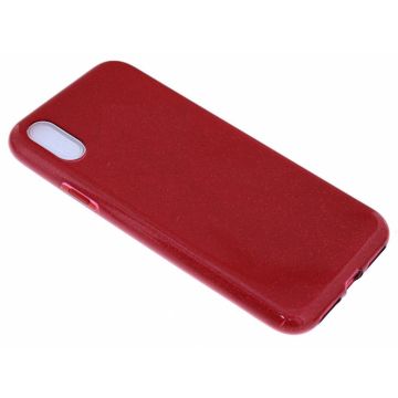 iPhone Xr Rood Glitter TPU Back Cover Hoesje