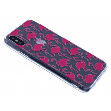 iPhone X / Xs 3D Flamingo Design Back Cover Hoesje