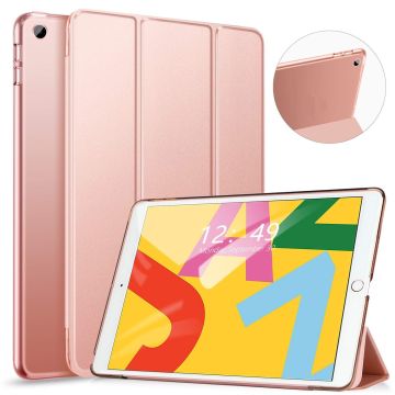 Hoes geschikt voor iPad 2021 Silicone hoesje soft cover Rosegoud - Hoes geschikt voor iPad 2021 - Hoes geschikt voor iPad 9e/8e/7e Generatie hoes Smart hoes Trifold - Hoes geschikt voor iPad 2020 hoes
