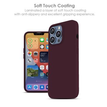 Hoesje Geschikt voor iPhone 13 – Liquid siliconen backcover – Wijn Rood