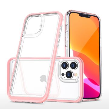 Hoesje Geschikt voor iPhone 13 Pro Max hoesje transparant met bumper Rosegoud - Ultra Hybrid Hoesje Geschikt voor iPhone 13 Pro Max case