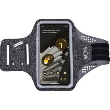 Hoesje Geschikt voor Google Pixel 7 Pro hardloop telefoonhouder – armband - sportband - van stof - Zwart
