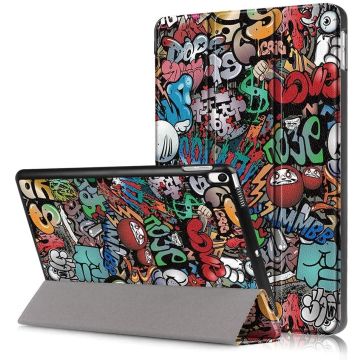 Hoes geschikt voor iPad 2018 Graffity - Hoes geschikt voor iPad 2017 - Hoes geschikt voor iPad 6e generatie trifold case - Hoes geschikt voor iPad 2018 hoes - Hoes geschikt voor iPad 2017 hoes - Hoes geschikt voor iPad 2018 book case smart cover - Ntech