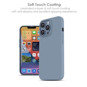 Hoesje Geschikt voor iPhone 13 – Liquid siliconen backcover – Licht Blauw