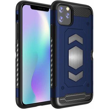 Luxe Armor Hoesje - Hoesje Geschikt voor iPhone 11 Pro Max - Blauw